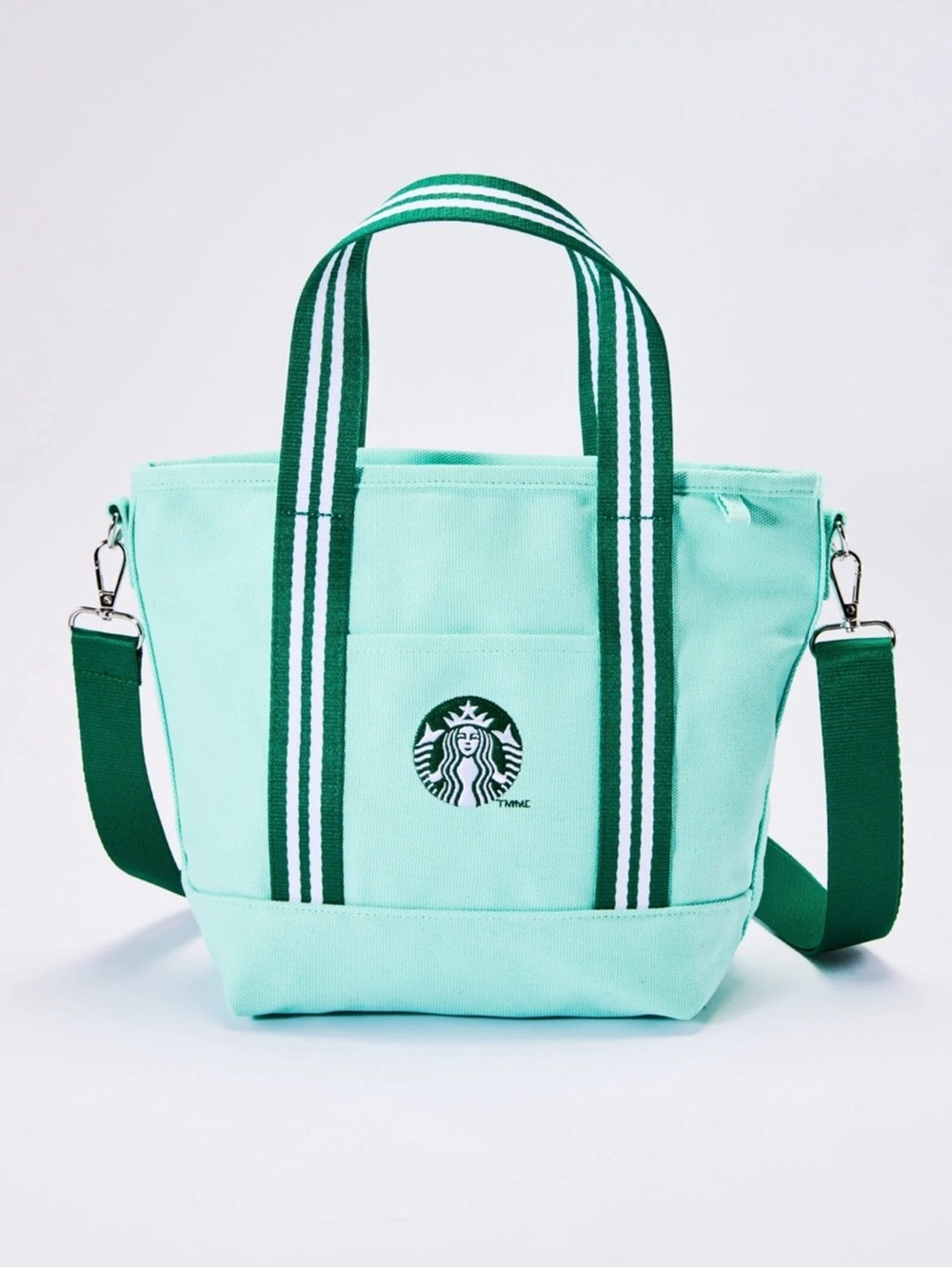 Starbucks Mint Green Blue
Canvas Tote Bag Dark Green Straps
Zipper Road Trip